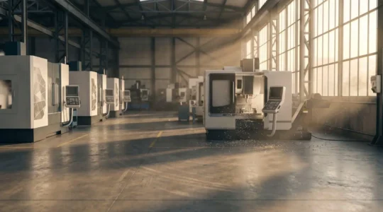 Atelier de mécanique de précision moderne avec machines-outils CNC automatisées en France