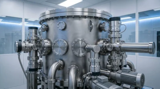 Chambre de dépôt sous vide pour la fabrication de semiconducteurs avec système de pompage turbomoléculaire