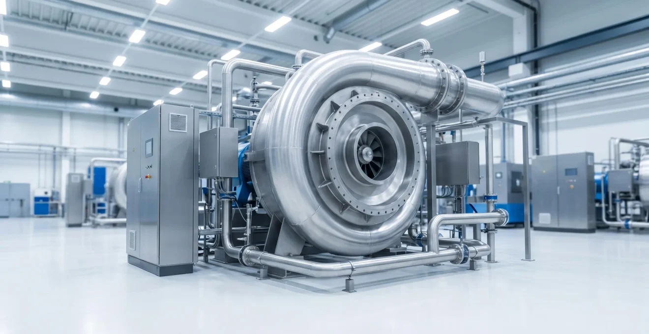 Installation industrielle de compression dynamique centrifuge haute performance pour grand débit d'air