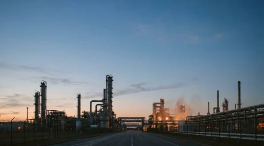 Installation pétrochimique moderne de production d'éthylène sur site industriel français
