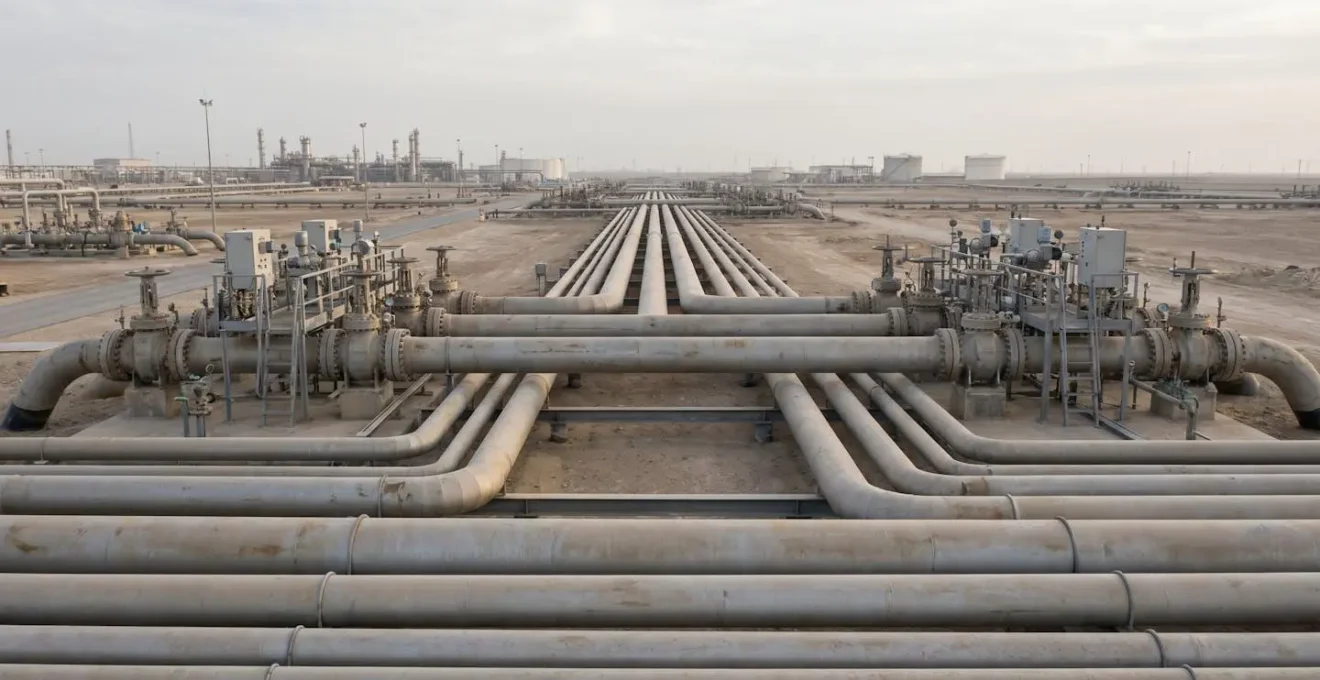 Infrastructure de distribution de gaz pour zone industrielle avec canalisations et installations de régulation
